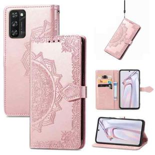 For Blackview A100 Mandala Embossing Pattern Horizontal Flip Leather Case with Holder & Card Slots & Wallet & Lanyard(Rose Gold)