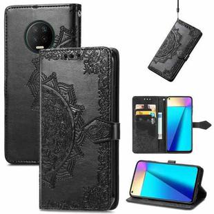 For Infinix Note 7 Mandala Embossing Pattern Horizontal Flip Leather Case with Holder & Card Slots & Wallet & Lanyard(Black)