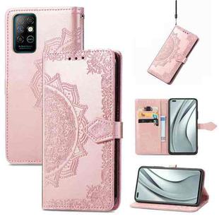 For Infinix Note 8 Mandala Embossing Pattern Horizontal Flip Leather Case with Holder & Card Slots & Wallet & Lanyard(Rose Gold)