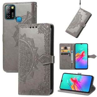 For Infinix Smart 5 Mandala Embossing Pattern Horizontal Flip Leather Case with Holder & Card Slots & Wallet & Lanyard(Grey)