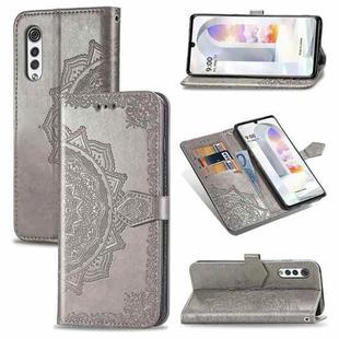 For LG Velvet 2 Pro Mandala Embossing Pattern Horizontal Flip Leather Case with Holder & Card Slots & Wallet & Lanyard(Grey)
