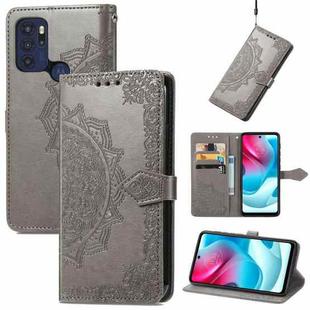 For Motorola Moto G60S Mandala Embossing Pattern Horizontal Flip Leather Case with Holder & Card Slots & Wallet & Lanyard(Grey)