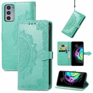 For Motorola Edge 20 Mandala Embossing Pattern Horizontal Flip Leather Case with Holder & Card Slots & Wallet & Lanyard(Green)