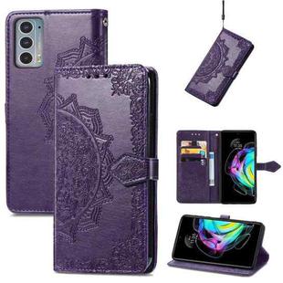 For Motorola Edge 20 Mandala Embossing Pattern Horizontal Flip Leather Case with Holder & Card Slots & Wallet & Lanyard(Purple)