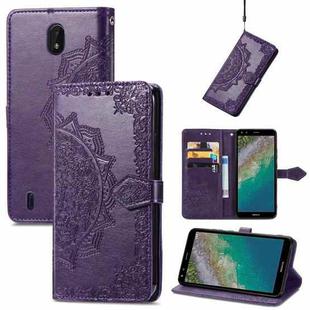 For Nokia C01 Plus Mandala Embossing Pattern Horizontal Flip Leather Case with Holder & Card Slots & Wallet & Lanyard(Purple)