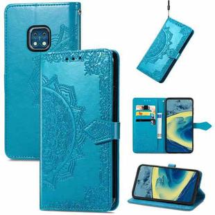 For Nokia XR 20 Mandala Embossing Pattern Horizontal Flip Leather Case with Holder & Card Slots & Wallet & Lanyard(Blue)