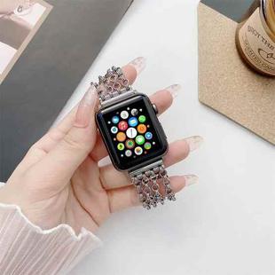 Creative Chain Stainless Steel Metal Watch Band For Apple Watch Series 8&7 41mm / SE 2&6&SE&5&4 40mm / 3&2&1 38mm(Grey)