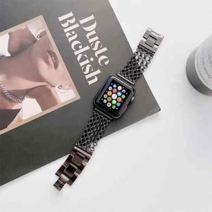 Creative Chain Stainless Steel Metal Watch Band For Apple Watch Series 8&7 41mm / SE 2&6&SE&5&4 40mm / 3&2&1 38mm(Black)