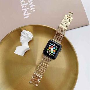 Creative Chain Stainless Steel Metal Watch Band For Apple Watch Series 8&7 41mm / SE 2&6&SE&5&4 40mm / 3&2&1 38mm(Gold)