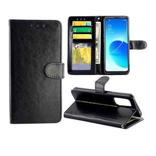 For OPPO Reno6 4G Crazy Horse Texture Leather Horizontal Flip Protective Case with Holder & Card Slots & Wallet & Photo Frame(Black)