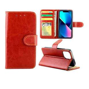 For iPhone 13 mini Crazy Horse Texture Leather Horizontal Flip Protective Case with Holder & Card Slots & Wallet & Photo Frame  (Brown)
