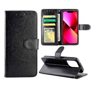 For iPhone 13 Crazy Horse Texture Leather Horizontal Flip Protective Case with Holder & Card Slots & Wallet & Photo Frame (Black)