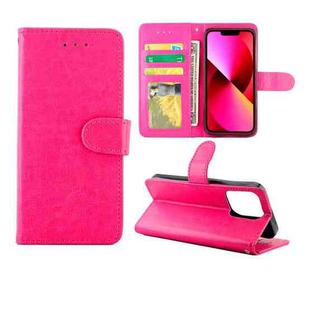 For iPhone 13 Crazy Horse Texture Leather Horizontal Flip Protective Case with Holder & Card Slots & Wallet & Photo Frame (Magenta)