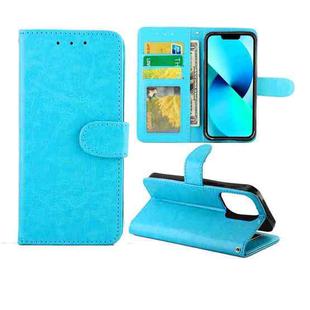 For iPhone 13 Pro Crazy Horse Texture Leather Horizontal Flip Protective Case with Holder & Card Slots & Wallet & Photo Frame  (Baby Blue)