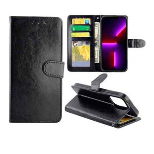 For iPhone 13 Pro Max Crazy Horse Texture Leather Horizontal Flip Protective Case with Holder & Card Slots & Wallet & Photo Frame  (Black)