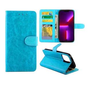 For iPhone 13 Pro Max Crazy Horse Texture Leather Horizontal Flip Protective Case with Holder & Card Slots & Wallet & Photo Frame  (Baby Blue)