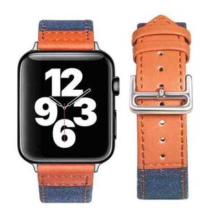 Silver Buckle Leather Strap For Apple Watch Series 9&8&7 41mm / SE 3&SE 2&6&SE&5&4 40mm / 3&2&1 38mm(Blue+Brown)