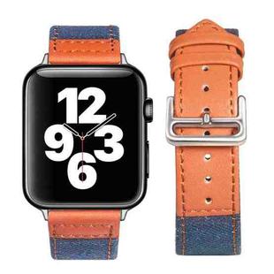 Silver Buckle Leather Strap For Apple Watch Ultra 49mm&Watch Ultra 2 49mm / Series 9&8&7 45mm / SE 3&SE 2&6&SE&5&4 44mm / 3&2&1 42mm(Blue+Brown)