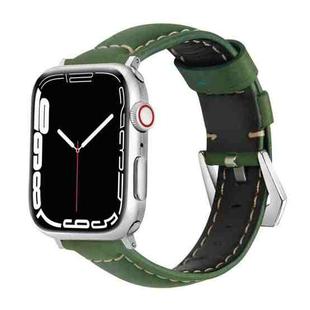 Leather  Strap Watch Band For Apple Watch Series 9&8&7 41mm / SE 3&SE 2&6&SE&5&4 40mm / 3&2&1 38mm(Green)