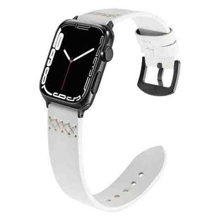 Leather  Strap Watch Band For Apple Watch Series 9&8&7 41mm / SE 3&SE 2&6&SE&5&4 40mm / 3&2&1 38mm(White)