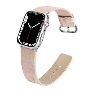 Marbled Leather Strap For Apple Watch Series 8&7 41mm / SE 2&6&SE&5&4 40mm / 3&2&1 38mm(Pink)