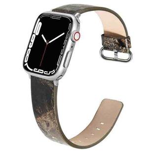 Marbled Leather Strap For Apple Watch Series 8&7 41mm / SE 2&6&SE&5&4 40mm / 3&2&1 38mm(Brown)