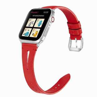 Leather Strap For Apple Watch Series 8&7 41mm / SE 2&6&SE&5&4 40mm / 3&2&1 38mm(Red)