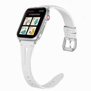 Leather Strap For Apple Watch Ultra 49mm / Series 8&7 45mm / SE 2&6&SE&5&4 44mm / 3&2&1 42mm(White)