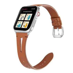Leather Strap For Apple Watch Ultra 49mm / Series 8&7 45mm / SE 2&6&SE&5&4 44mm / 3&2&1 42mm(Brown)