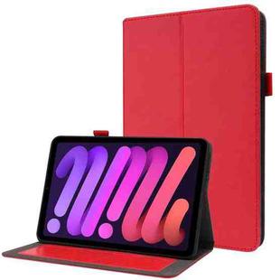 For iPad mini 6 Business Horizontal Flip PU Leather Tablet Case with Two-Folding Holder & Card Slots & Pen Slot(Red)