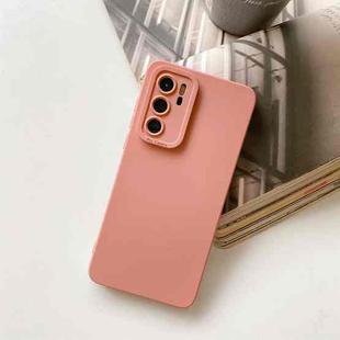 For Huawei P40 Straight Side Liquid Silicone Phone Case(Pink)