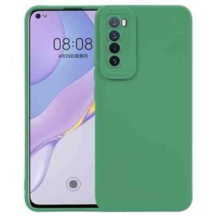 For Huawei Nova 7  5G Straight Side Liquid Silicone Phone Case(Green)