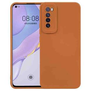 For Huawei Nova 7  5G Straight Side Liquid Silicone Phone Case(Brown)