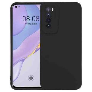 For Huawei Nova 7  5G Straight Side Liquid Silicone Phone Case (Black)