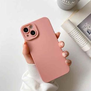 For iPhone 13 Straight Side Liquid Silicone Phone Case(Pink)