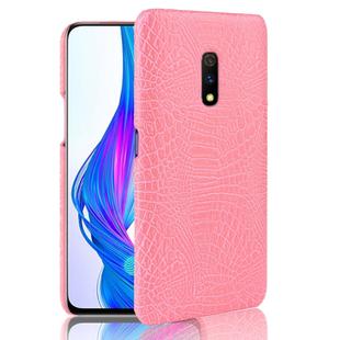 Shockproof Crocodile Texture PC + PU Case For OPPO K3/Realme X(Pink)