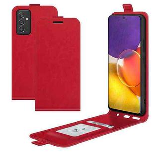 For Samsung Galaxy Quantum 2 / A82 R64 Texture Single Vertical Flip Leather Protective Case with Card Slots & Photo Frame(Red)