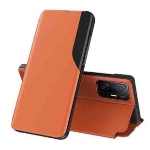 For Xiaomi Mi 11T / 11T Pro Attraction Flip Holder Leather Phone Case(Orange)