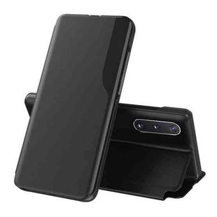 For Samsung Galaxy A03s 166mm Side Display  Shockproof Horizontal Flip Leather Case with Holder(Black)