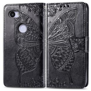 Butterfly Love Flowers Embossing Horizontal Flip Leather Case for Google Pixel 3A XL, with Holder & Card Slots & Wallet & Lanyard(Black)