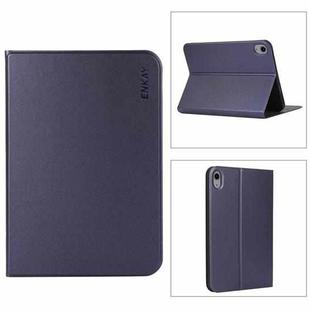 For iPad mini 6 ENKAY Horizontal Flip PU Leather + TPU Smart Tablet Case with Holder & Sleep / Wake-up Function(Dark Blue)