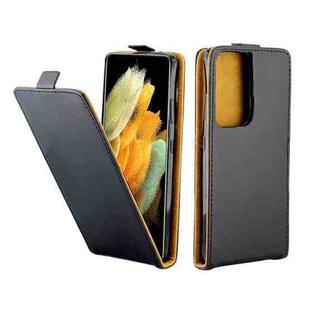 Business Style Vertical Flip TPU Leather Case with Card Slot For Samsung Galaxy S21 Ultra 5G(Black)