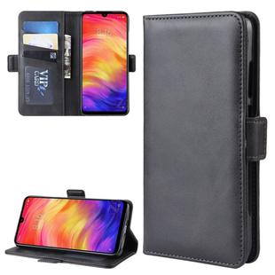 Dual-side Magnetic Buckle Horizontal Flip Leather Case for Xiaomi Redmi Note 7, with Holder & Card Slots & Wallet & Photo Frame(Black)