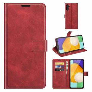For Samsung Galaxy A13 5G Retro Calf Pattern Buckle Horizontal Flip Leather Case with Holder & Card Slots & Wallet(Red)