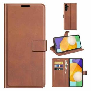 For Samsung Galaxy A13 5G Retro Calf Pattern Buckle Horizontal Flip Leather Case with Holder & Card Slots & Wallet(Light Brown)
