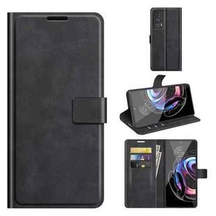 For Motorola Moto Edge 20 Pro 5G Retro Calf Pattern Buckle Horizontal Flip Leather Case with Holder & Card Slots & Wallet(Black)