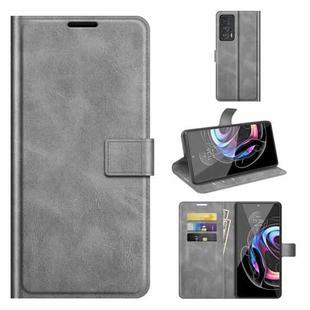 For Motorola Moto Edge 20 Pro 5G Retro Calf Pattern Buckle Horizontal Flip Leather Case with Holder & Card Slots & Wallet(Grey)
