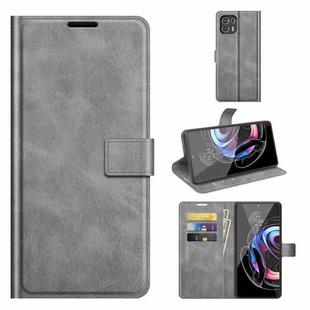 For Motorola Moto Edge 20 Lite 5G Retro Calf Pattern Buckle Horizontal Flip Leather Case with Holder & Card Slots & Wallet(Grey)