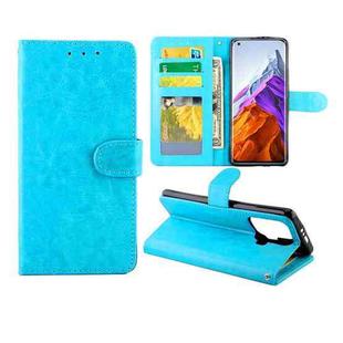 For Xiaomi Mi 11 Pro Crazy Horse Texture Leather Horizontal Flip Protective Case with Holder & Card Slots & Wallet & Photo Frame(Baby Blue)
