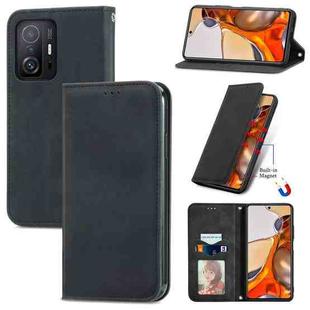 For Xiaomi Mi 11T / 11T Pro Retro Skin Feel Magnetic Horizontal Flip Leather Case with Holder & Card Slots & Wallet & Photo Frame(Black)